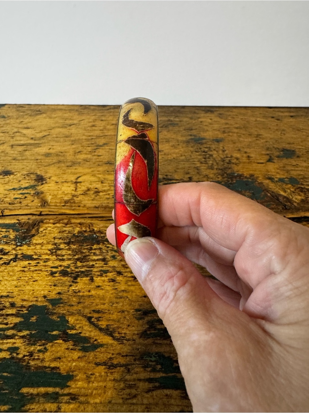 Hand-Painted Brass Decorative Bangle
